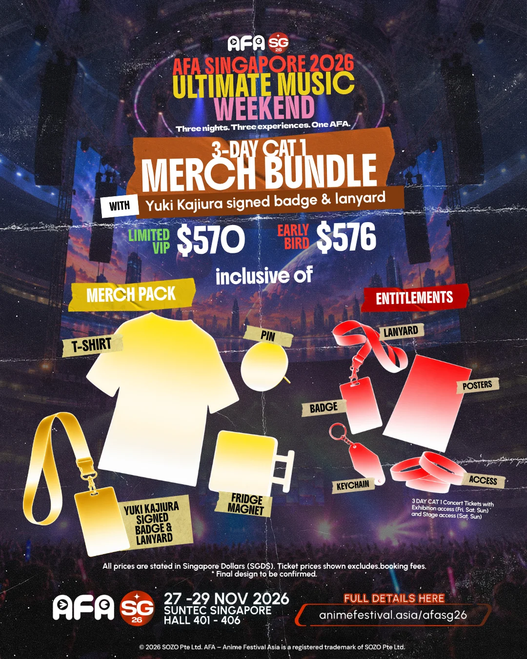 AFASG26 3-Day CAT 1 + Merch Bundle + Yuki Kajiura signed badge & lanyard AFASG26 3-Day CAT 1 + Merch Bundle + Yuki Kajiura signed badge & lanyard